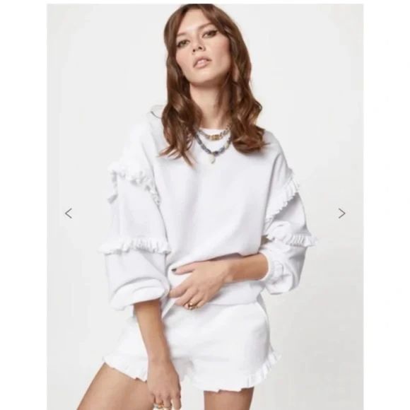 Rebecca Minkoff Evelyn Sweatshirt - White L - Picture 1 of 8